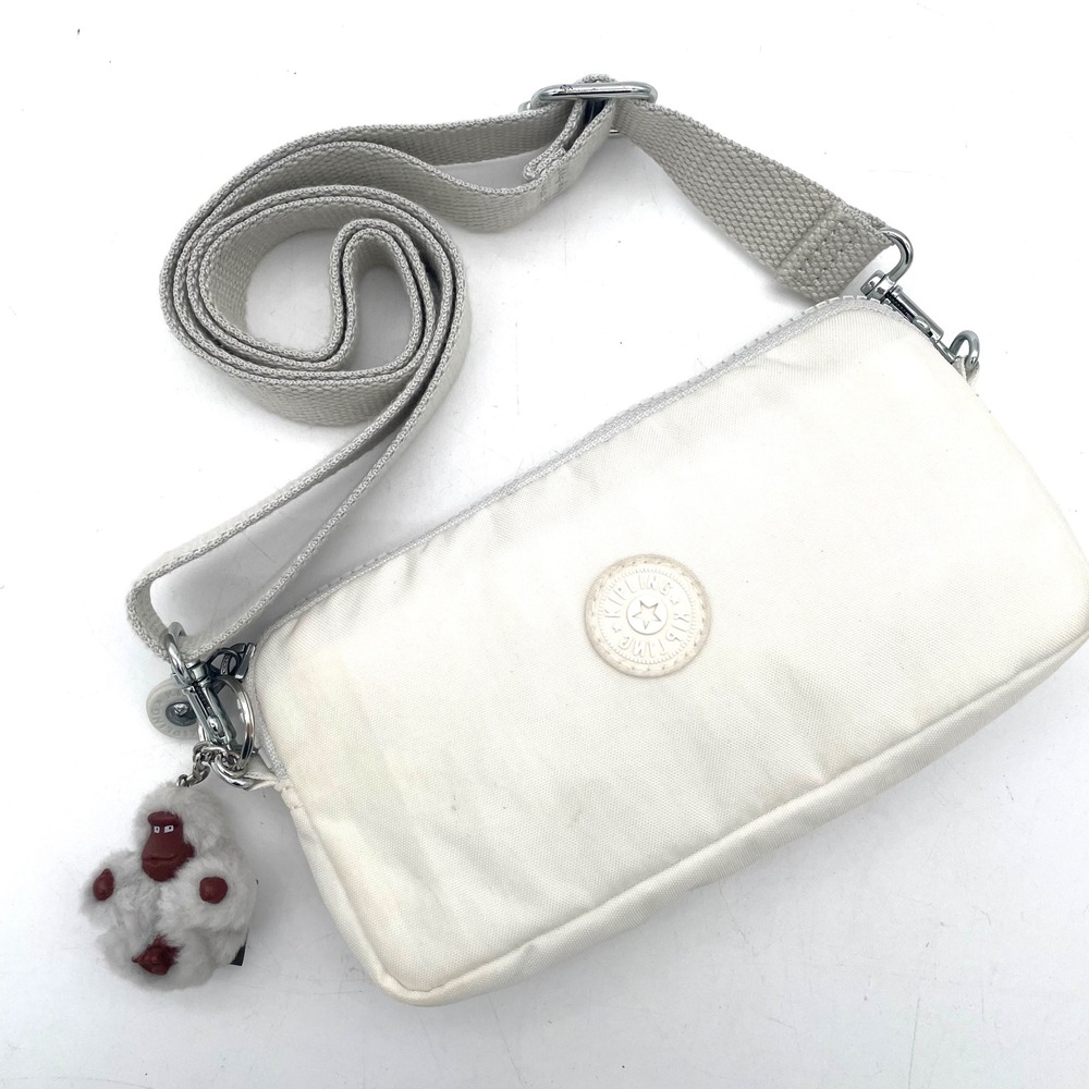 Kipling Crossbody Bag Women Small Cream Excellent Monkey Keychain Charm